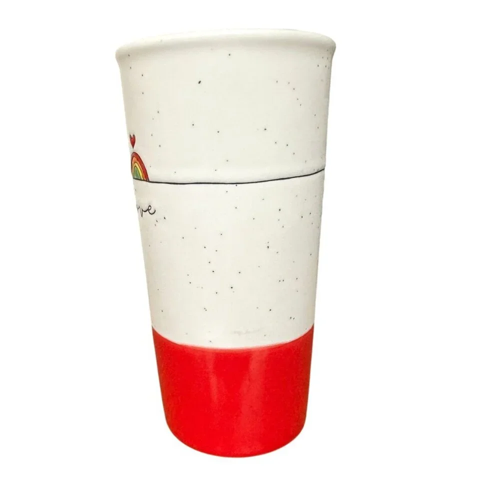 Sheffield Home Rainbow Love Mug Tall Ceramic Love is Love Valentine Coffee Cup - Picture 6 of 9